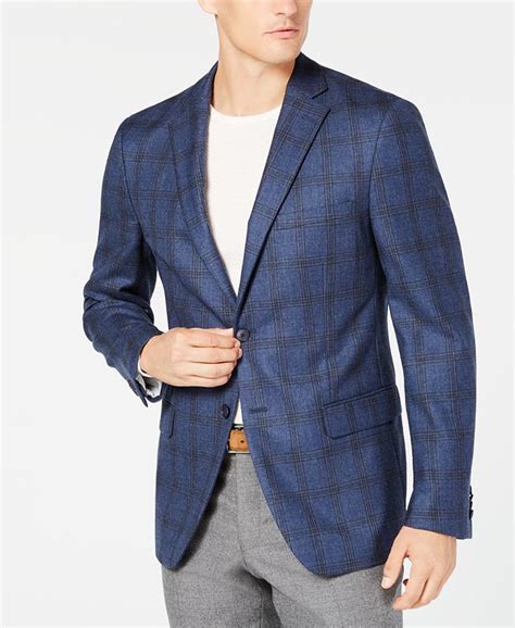 michael kors mens classic-fit high blue pl blue|Michael Kors blue jacket.